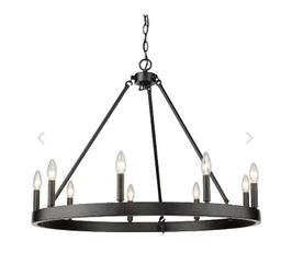 Alastair - 9 Lights - Chandelier - Black Finish by Golden Lighting