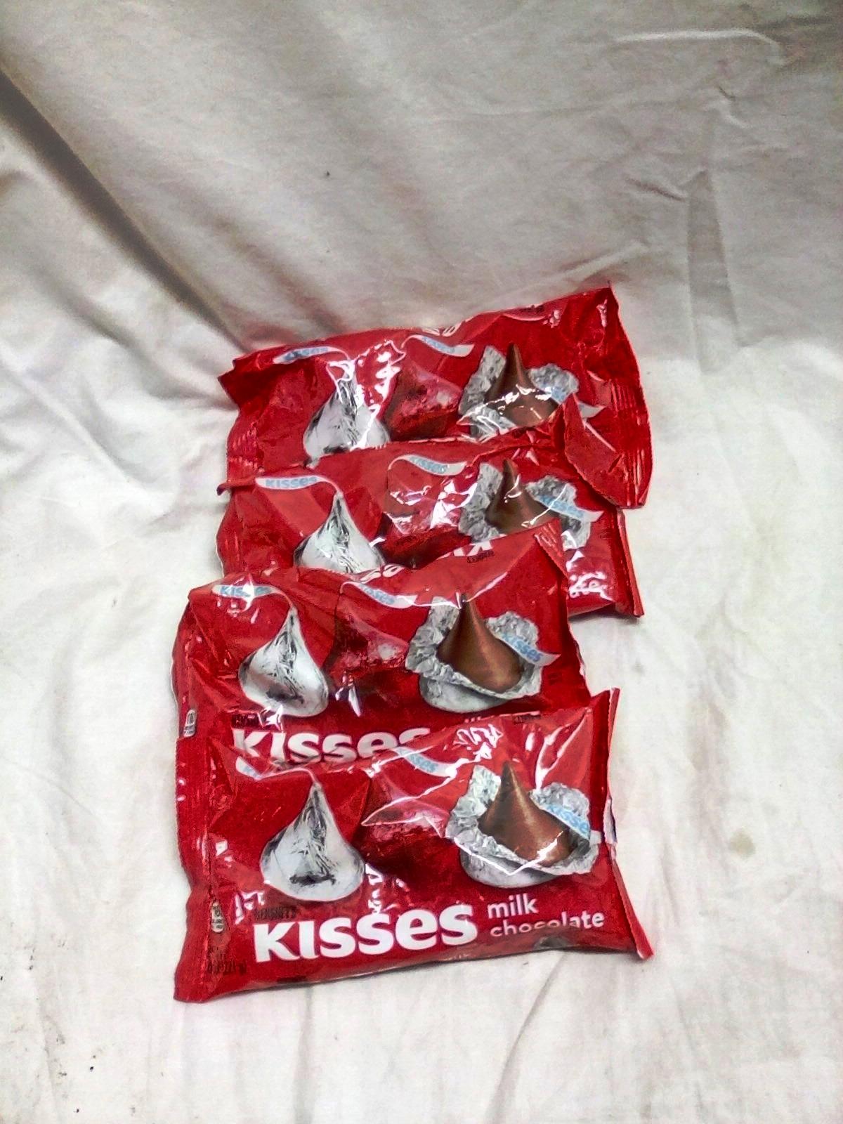 Qty. 4 bags of Hershey Milk Chocolate Kisses 7.8 oz per bag