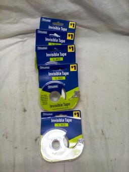 Qty. 5 Rolls OfficeHub Invisible Tape 3/4" x 1000" per roll