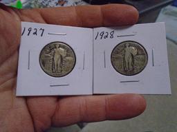 1927 and 1928 Standing Liberty Quarters