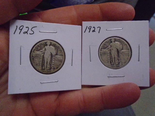 1925 and 1927 Standing Liberty Quarters