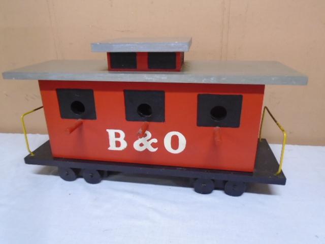 Wooden B & O Railroad Caboose Tripple Birdhouse