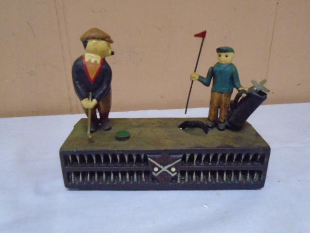 Cast Iron Golfer Mechanical Bank