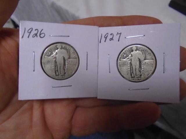 1926 and 1927 Standing Liberty Quarters