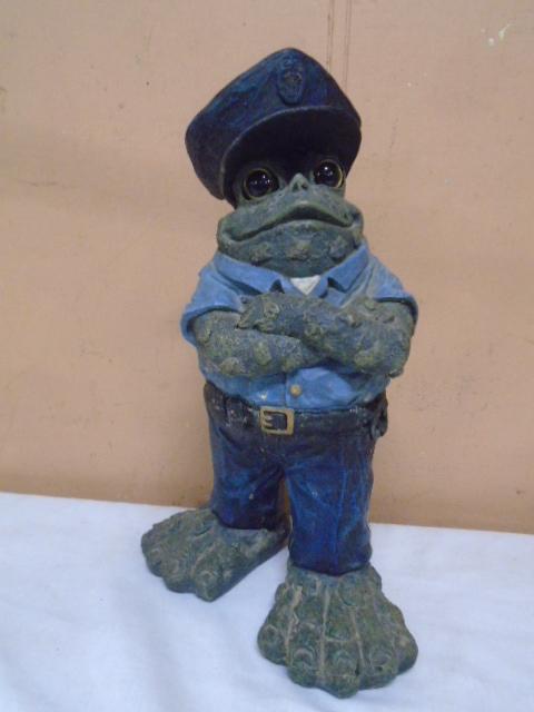 Policeman Frog Statue