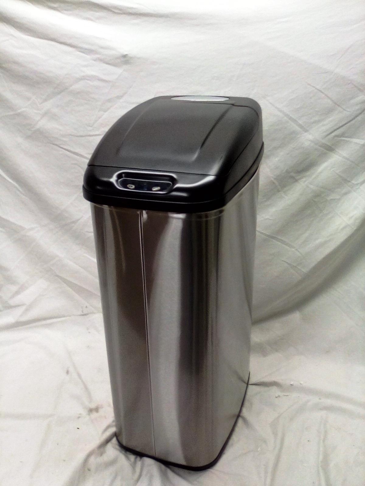 NineStars Stainless Steel Trash Can with Push button lid