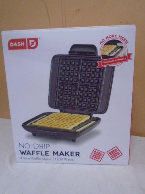 Dash No-Drip 4 Slice Waffle Maker