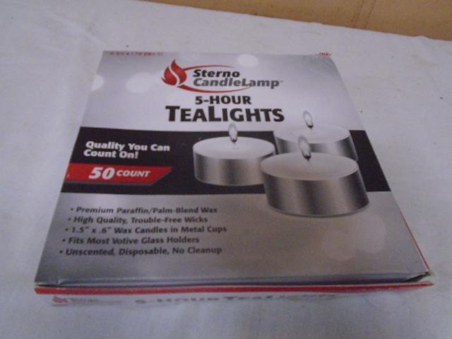 50 Count Box of Sterno 5 Hour Tealight Candles