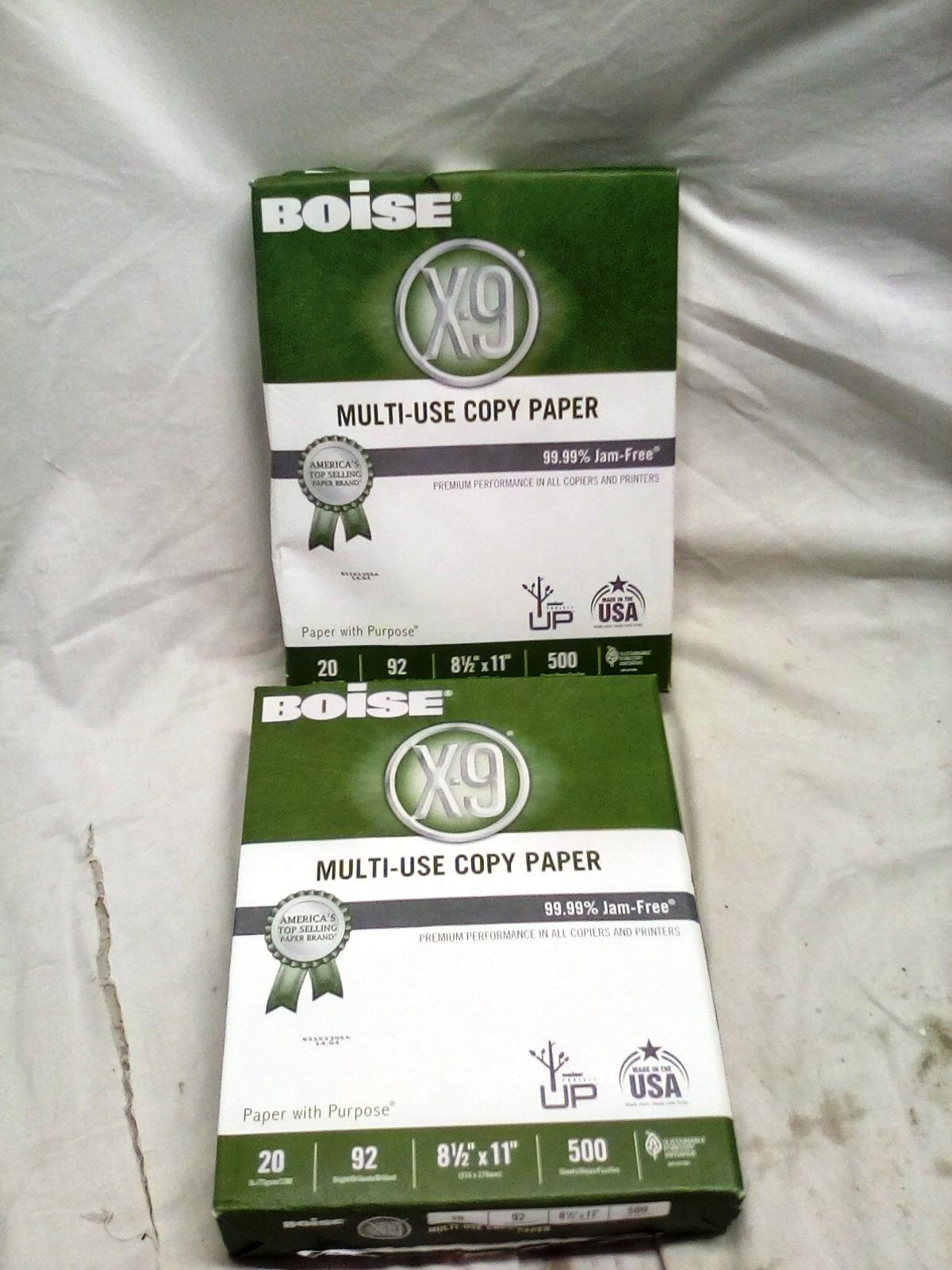 Qty. 2 Boise, X-9, Multi-use Copy Paper, 500 Sheets Per Pack