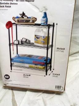 Three Shelf Metal Storage Rack (Dims seen in pic 2)