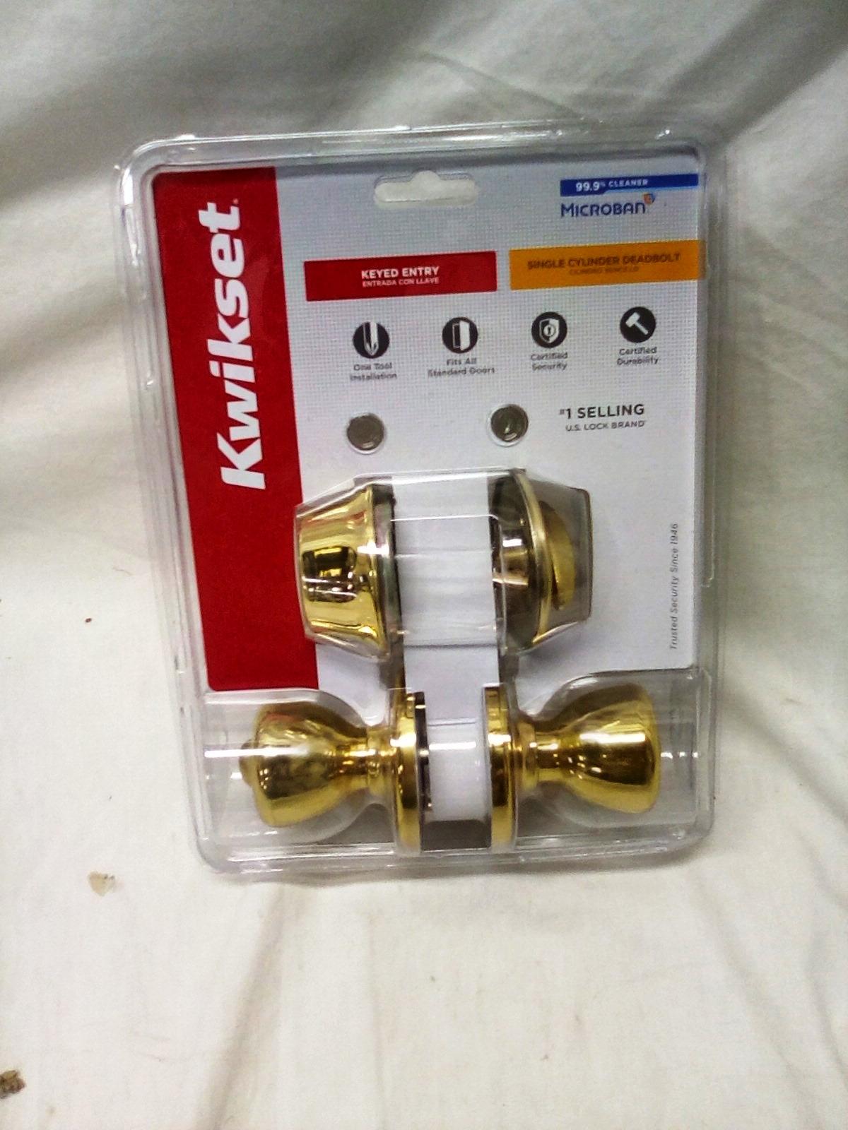 Kwikset Microban Keyed Entry Way Set with Deadbolt