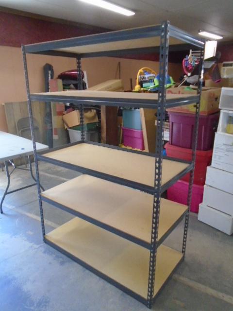 Heavy Duty Steel Shelving Unit w/ Wood Shelves