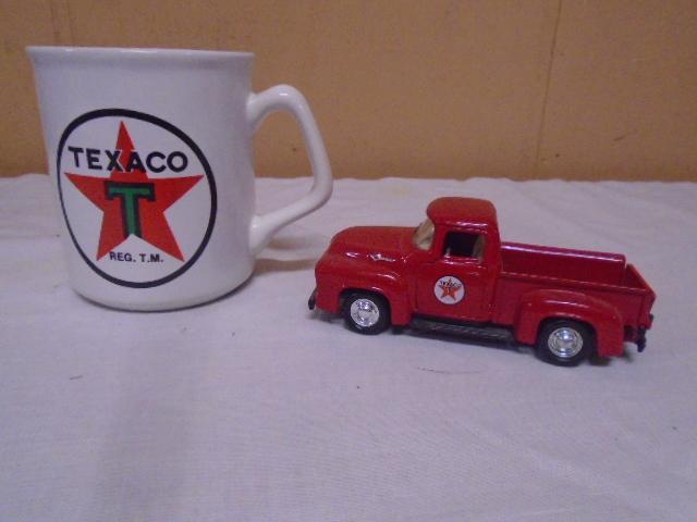 1956 Ford F100 Die Cast Texaco Pickup and Mug