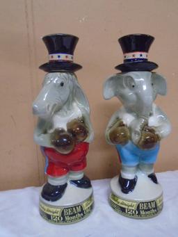 Jim Beam Republican and Democrat Decanters