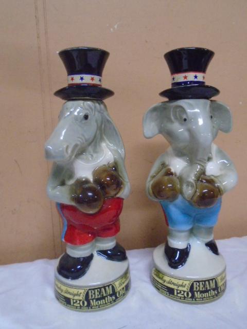 Jim Beam Republican and Democrat Decanters