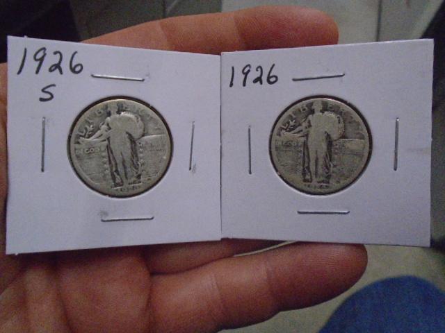 1926 S Mint & 1926 Standing Liberty Quarters