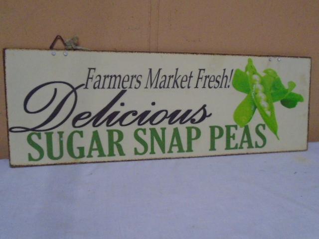 Sugar Snap Peas Metal Sign