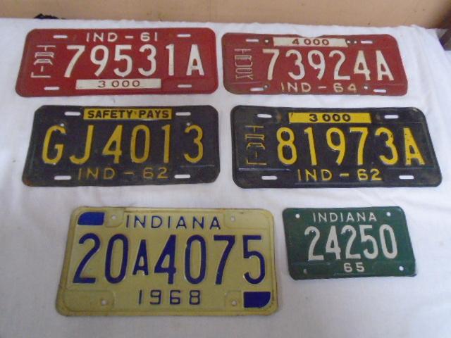 6pc Group of 1960s License Plates