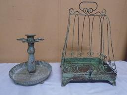 Metal Farmhouse Décor Bird Cage Decro & Candle Holder