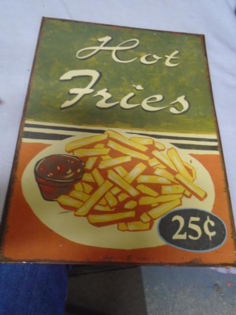 Hot Fries Metal Sign