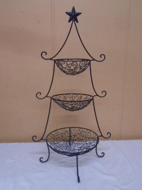 3 Tier Metal Art Fruit Basket