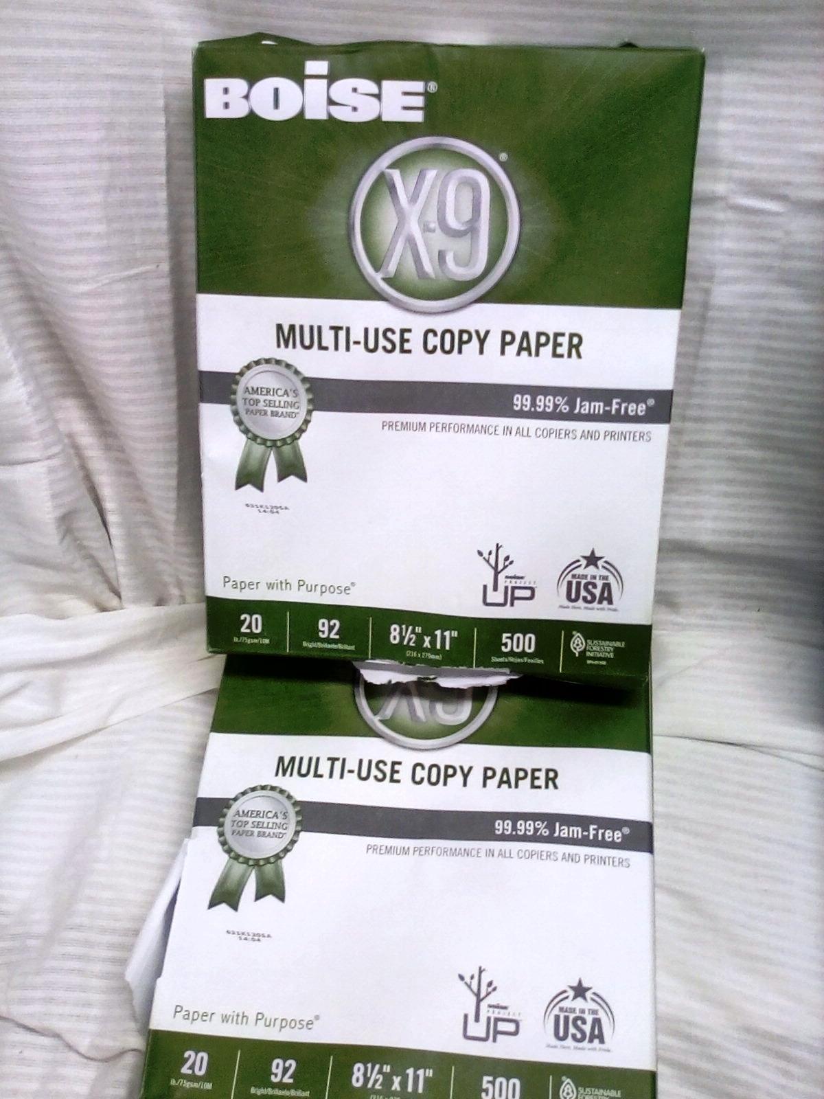 Qty. 2 Boise, X-9, Multi-use Copy Paper, 500 Sheets Per Pack