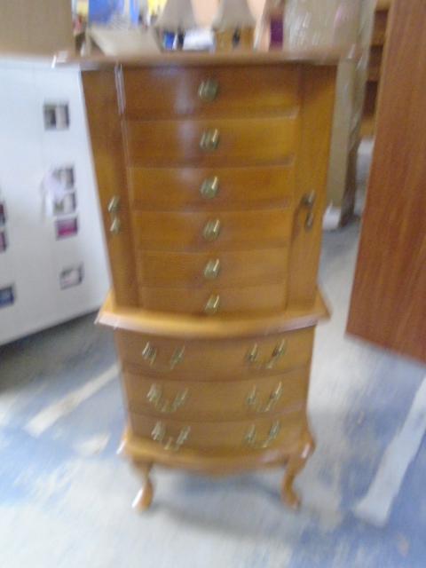 Beautiful Oak Floor Jewelry Armoire Chest