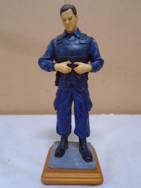 Vanmark Blue Hats of Bravery "Make Ready" Policeman Figurine