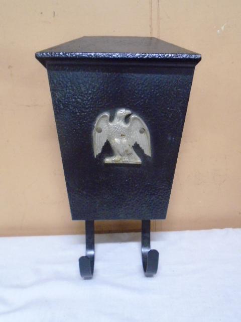 Metal Mialbox w/ Eagle & Newspaper Holder