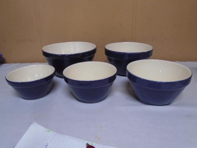 5pc Set of Ceramic Mixing Bowls
