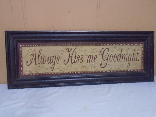 "Always Kiss Me Goodnight" Framed Wall Art