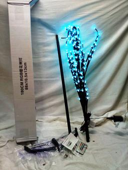 6' Black Lighted Tree with Stand and with Multi-Color Light Color Remote