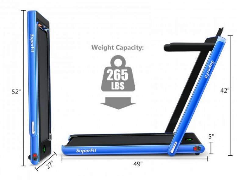 2 in 1 Folding Treadmill with Bluetooth Speaker Remote Control CSWY $512.00