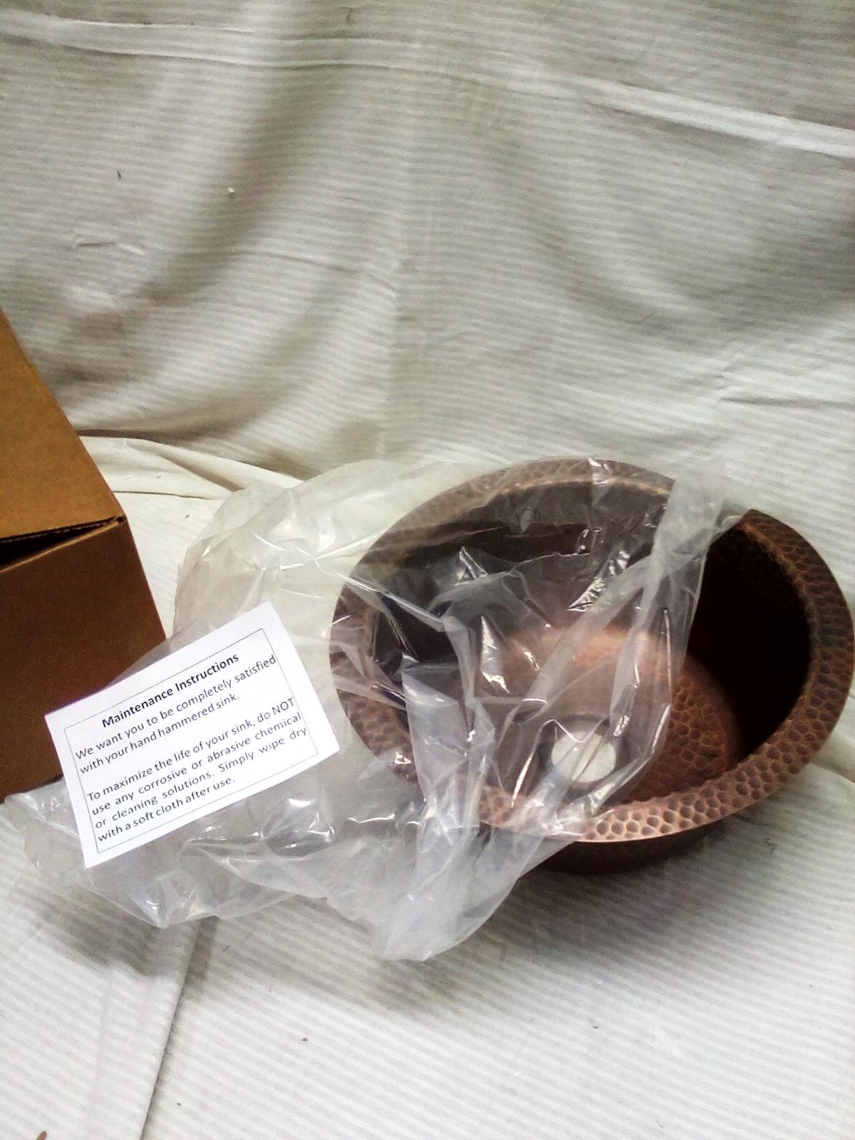 Round Copper Bathroom Sink Basin 12" Diameter