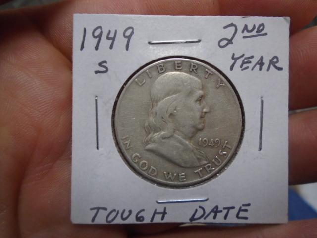 1949 S Mint Silver Franklin Half Dollar