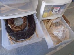 Large Group of Basket Making Supplies in Storage Drawers