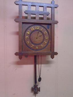 Vintage Solid Oak Wall Clock