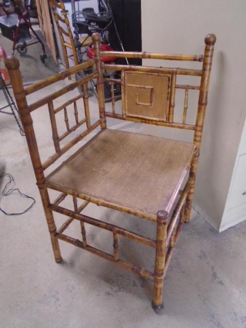 Vintage Bamboo Corner Chair