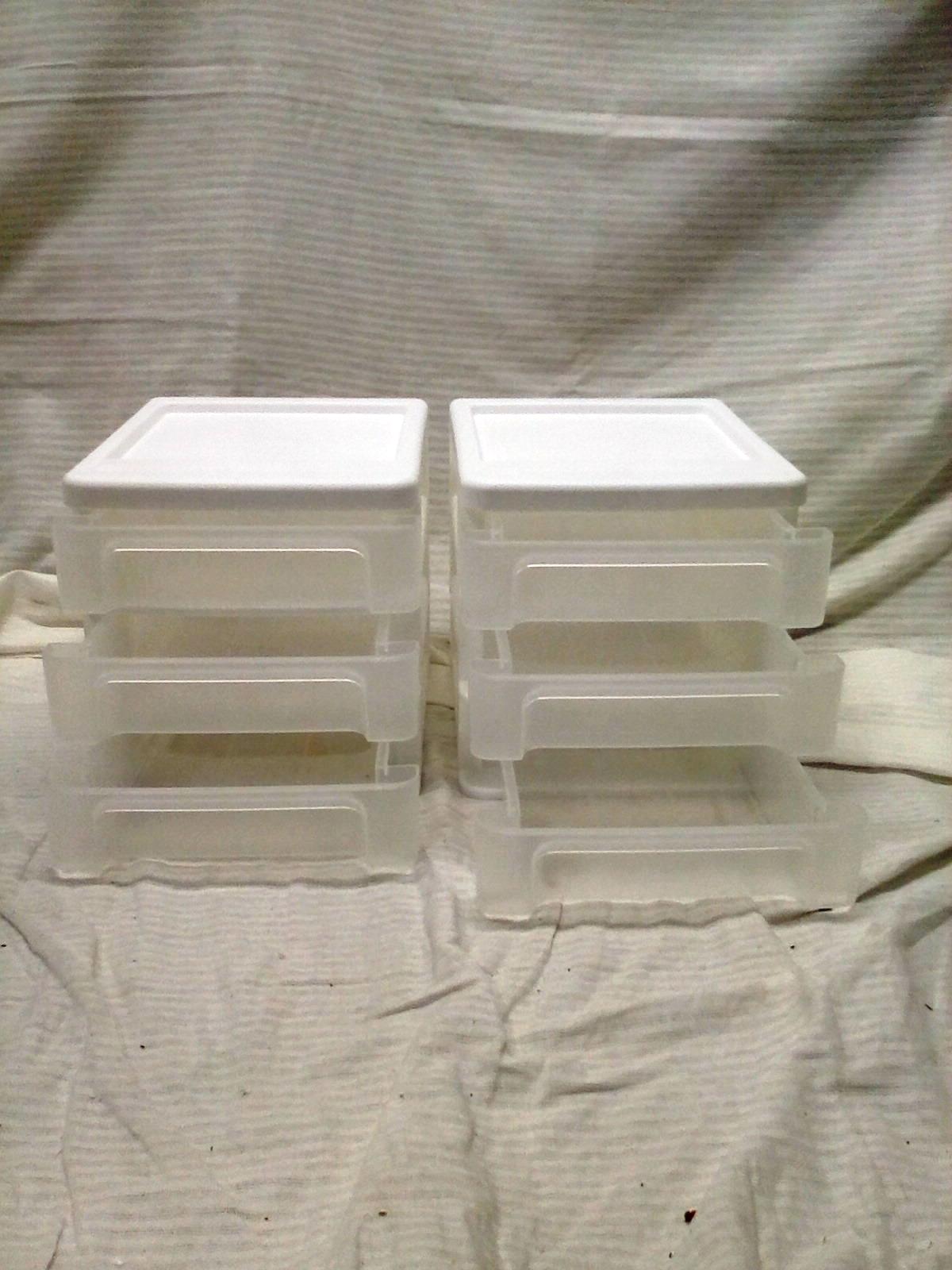 Pair of Three Drawer Composite Organizers by Iris 8.5"x7"x7" each