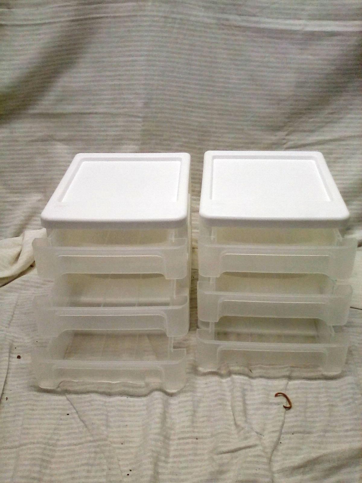 Pair of Three Drawer Composite Organizers by Iris 8.5"x7"x7" each