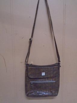 Ladies Brown Leather Relic Crossbody Purse