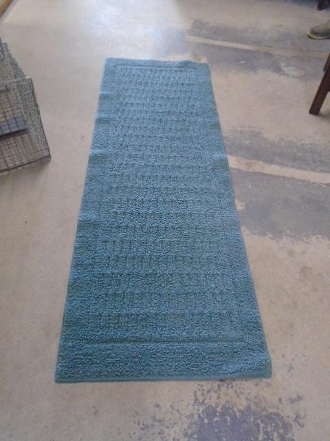 Turquoise Rubber Back Runner Rug