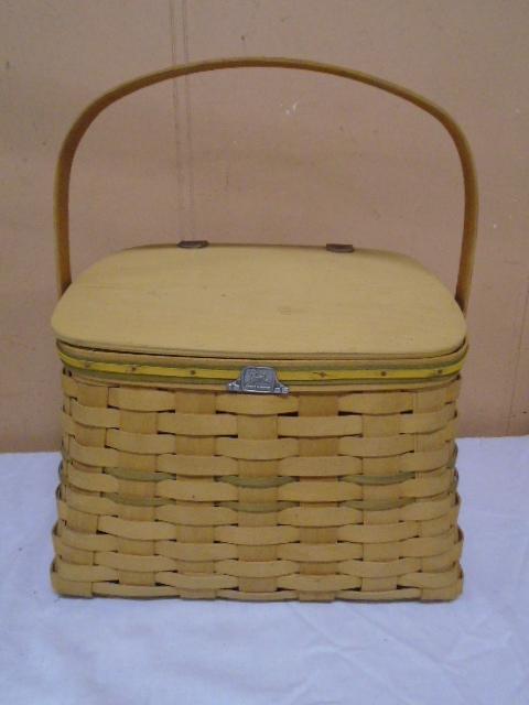 1995 Handmade Carnation Baskets John Deere Basket w/Lid