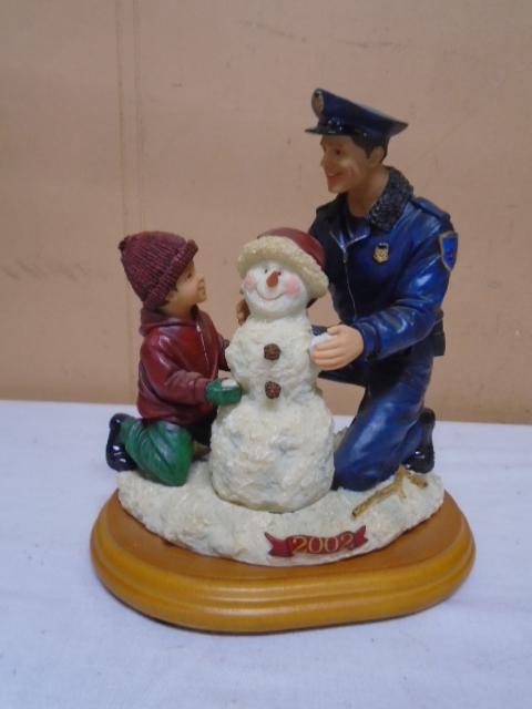 Vanmark Blue Hats of Bravery "Frosty,Dad & Me" Policeman Figurine