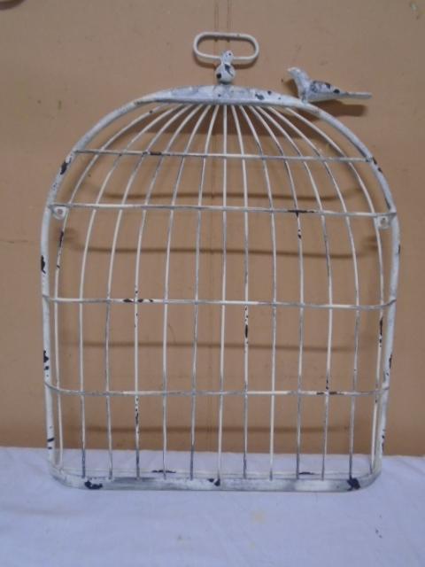 Iron Bird Cage Wall Art Piece