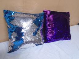 (2) Sparkle Accent Throw Pillows