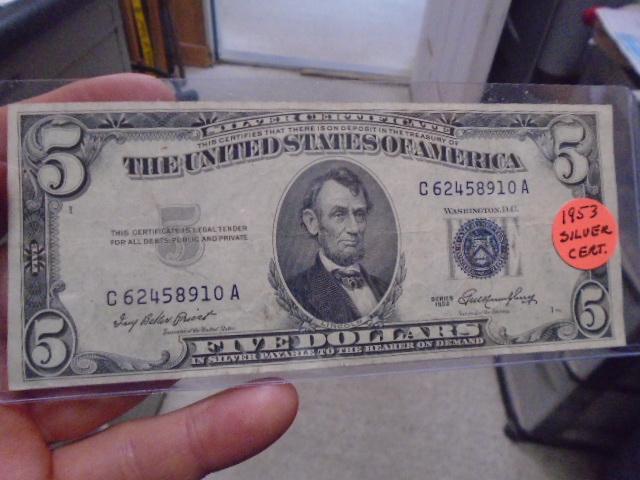 1953 5 Dollar Silver Certificate