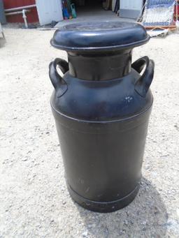 Black Painted Steel Milk Can