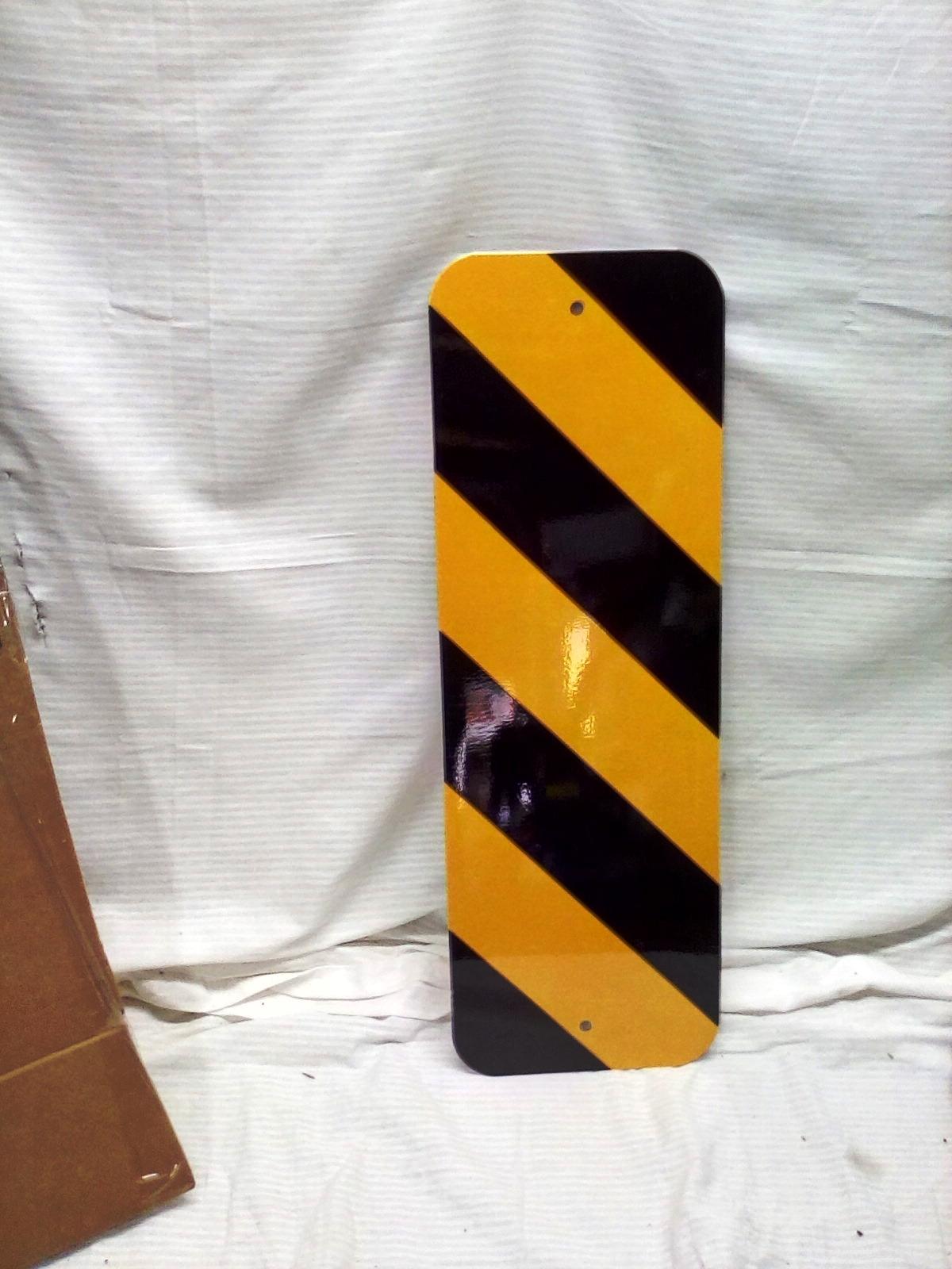 24"x8" Metal Caution Stprie Sign