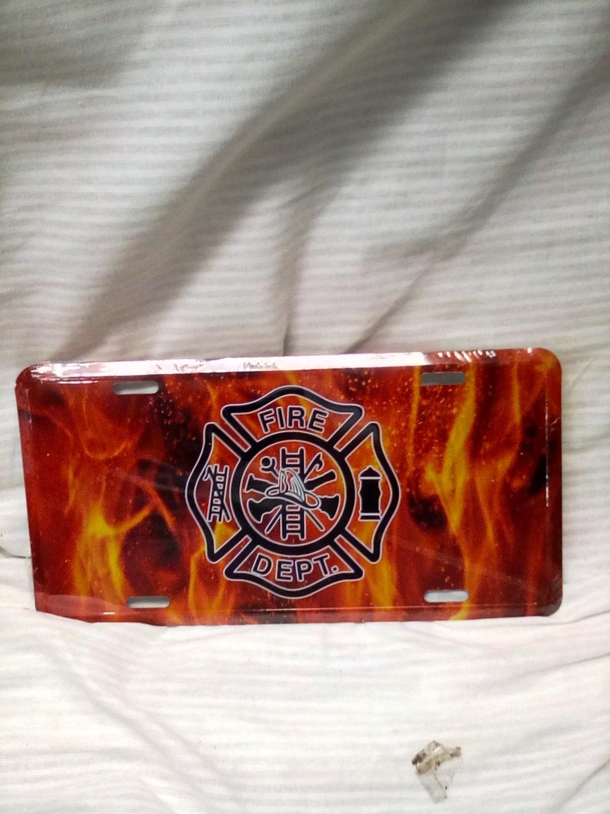 Metal "Fire Dept." License Plate